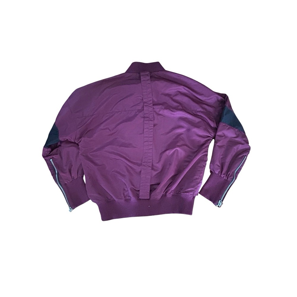Daniel Patrick LA Maroon Oversized Bomber Jacket Sleeve Zippers Unisex SZ XS - Picture 4 of 8